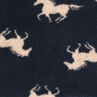 Photo of Navy Horse fleece fabric