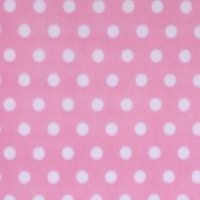 Photo of Pink Polka fleece fabric