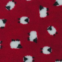 Photo of Red sheep fleece fabric