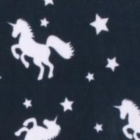 Photo of Navy Unicorn fleece fabric